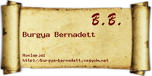 Burgya Bernadett névjegykártya