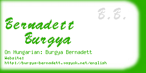 bernadett burgya business card